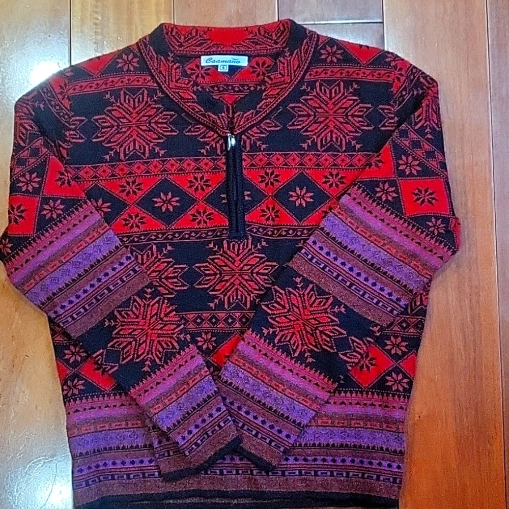 Caamano 100% Alpaca hand knit sweater S/XS